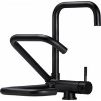 Mezclador de cocina con caño abatible en negro mate Pollini LOW MXKWAV003NO Negro mate