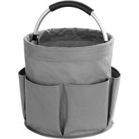 Caddy de nettoyage E2X anthracite, pliable, en polyester 600D, Ø28 x H26,5 cm, pour maison et jardin.