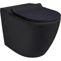 Inodoro de pie sin brida con asiento SoftClose, negro mate (CEPX030RREXBBKM)