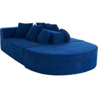 Canapé Fully compressed boneless modern modular Chenille Blue 263.00x171.00x66.00 ZIPSOFA