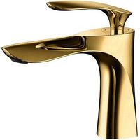 CHOYCLIT Badezimmer-Waschbeckenarmatur, Messing-Mischbatterie, Gold-Chrom-Finish, Einhebel-Waschtischarmatur (mit Schlauch)