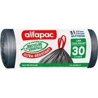 Sac poubelle coulissac maxi poids Alfapac 30 Litres - Colis de 30