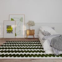 Tapis en laine MoroccanMirage - Tapis en laine - 290x190cm, Rectangular - 100% Laine vierge - Tufté main - Vert