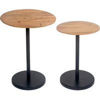 Beistelltisch aus Akazienholz in runder und eleganter Form