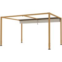 Pergola aluminium imitation bois 4x3 m rétractable