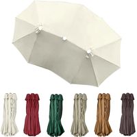 Toile De Remplacement Grand pour Parasol Double Housse De Rechange pour Parasol 4.6m Toile De Parasol 12 Baleines Auvent De Parasol XXL(Beige)