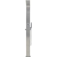 Vidaxl – Douche extérieure incurvée en acier inoxydable 201 – 2 fonctions pluie et pomme de douche manuelle – Dimensions 15x44x210 cm – Facile à installer