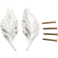 Set of 2 leaf-shaped furniture knobs, decorative zinc alloy handles, suitable for bedrooms, living rooms, kitchens, cabinets, drawers