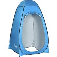 Tente toilette à ouverture instantanée, tente de douche de camping mobile, tente de changement avec poche intérieure, cabine de douche, cabine de changement, imperméable, en polyester, bleu ciel, dime