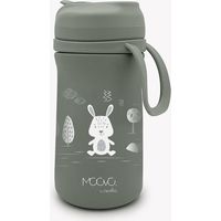 Nuvita 4441 Bottiglia Termica con beccuccio in silicone e cannuccia 500 ml Conserva Bevande Calde e Fredde Contenitore Termico Termos per Bambini Contenitore Portatile Sage Green