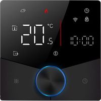 Thermostat WiFi intelligent Tuya, commande vocale, bouton de contrôle de température numérique hebdomadaire programmable avec couleur de lumière variable pour chauffage de chaudière à eau/gaz,