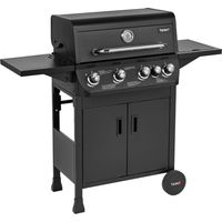 Taino – Barbecue à gaz 4 brûleurs en acier inoxydable – Réchaud latéral – Surface de cuisson 60 x 34 cm – Bac récupérateur de graisse amovible