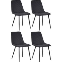 4er Set Esszimmerstühle Telde Stoff schwarz