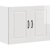 vidaXL Kitchen Wall Cabinet "Kalmar" High Gloss White Engineered Wood
