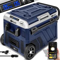 tillvex Frigorifero a compressore da 60 litri con batteria, elettrico/blu navy Congelatore elettrico con controllo tramite app e porta USB, 12/24 V, 230 V Frigorifero fino a -20 °C