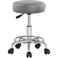 Casaria – Tabouret de bureau à roulettes – Siège rembourré 360° – Hauteur réglable 51-65 cm – Base en acier chromé – Revêtement similicuir lavable