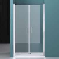 Mai & Mai Duschtür Nischentür dusche Duschabtrennung Duschkabine Schwingtür 180° Doppeltür 120x195cm 8mm ESG Nano-Beschichtung Klarglas mit Hebe- und Senkmechanismus Teramo66