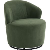 Fauteuil d'appoint pivotant à 360°, fauteuil pivotant moderne avec base ronde, pour salon et chambre, vert