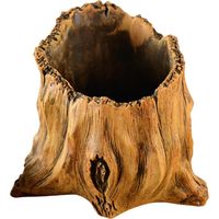 Vase en forme de tronc d'arbre réaliste, décoration d'aquarium en forme de tronc d'arbre en ciment, décoration pour terrarium d'animal de compagnie, décoration de jardin et d'aménagement paysager