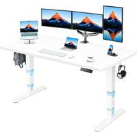 Bureau réglable en hauteur 160 x 80 cm, plateau de 25 mm d'épaisseur avec moteur sans balais, bureau ergonomique assis-debout, montage facile, bureau électrique assis-debout pour le télétravail