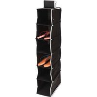 Rangement suspendu avec 6 compartiments 15 x 30 x H 84 cm Noir avec bordure blanche