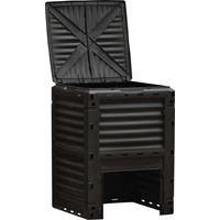 Compostiera 300L plastica nera con coperchio a incastro
