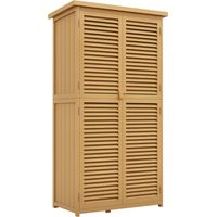 Abri de jardin en bois 4 étagères 87x46.5x160 cm jaune et vert