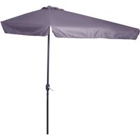 Demi parasol mural 2,5 x 2,3 m avec manivelle en metal et polyester gris