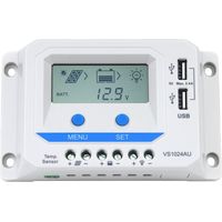 EPEVER VS1024AU EP Regolatore di carica solare PWM, VS AU Serie 10A, display LCD, riconoscimento automatico, 12 V/24 V