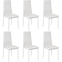 WYCTIN® Un conjunto de seis sillas de comedor con rayas horizontales blancas