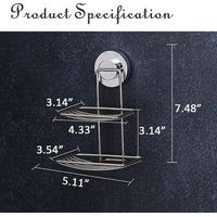 Porte-savon pour douche avec ventouse, porte-savon de douche, porte-savon en barre en acier inoxydable, porte-savon pour mur de douche, porte-savon pour salle de bain