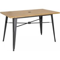 Table d'extérieur en aluminium et bois Complete 120x76 cm bois clair - BOLERO