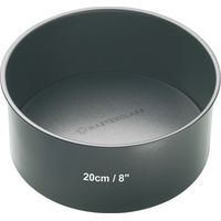 MasterClass Molde hondo para tartas de 20 cm, sin PTFE, PFOA ni BPA, resistente acero al carbono de 1 mm de grosor y fondo suelto, molde redondo de 8 pulgadas, gris