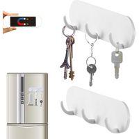 Porte-clés magnétique 2-Pack avec 3 crochets pour réfrigérateur, cuisine et buanderie