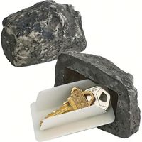 Boîte Cachette de Clé en Pierre, Cachette Clé Secrète pour Jardin et Extérieur, Boîte de Rangement Discrète et Étanche pour Clés