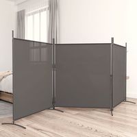 Cloison de séparation 3 panneaux - Paravent Séparation de pièces - Brise Vue Anthracite 525x180 cm Tissu Chic-628698