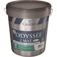 Guittet – Peinture mate blanche 15L pour murs et plafonds – Protection anti-moisissures – Temps de séchage rapide – SKU 26279