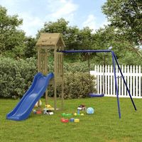 Aire de Jeux d'extérieur Maisonnette de jeu Maison enfant exterieur bois de pin imprégné 85009