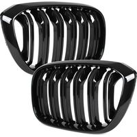 Grilles de calandre (haricots) gauche et droite pour BMW X3 G01 2017 - Noir brillant double barre