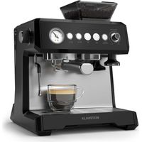 Klarstein GrandPresso Espresso Machine 20-Bar, 1350W, Integrated Grinder, Milk Frother, 2.3L Water Tank, Thermoblock Heating, Black, Espresso Machine for Home