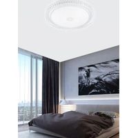 TRADE SHOP - Plafoniera A Soffitto 45w Design Cristallo Rigato Luce Fredda Naturale Fst-40a25114 - -Bianco Naturale -