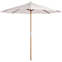 Parasol en bois Parasol Parasol Parasol 2,5 m Crème Parasol Jardin de parasol en bois