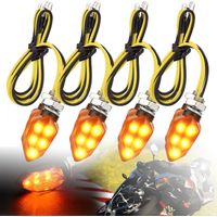 Clignotants Moto LED 12V Clignotant avec 5 Étanche IP65 Mini Blink L-E-D Universels pour Mo-to Scooters Quads VTT Véhicules ToutTerrain Vélo