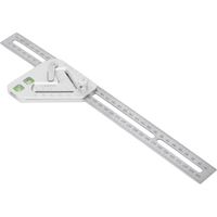 Règle Triangulaire pour le Travail du Bois en Argent, Outil de Mesure Précis avec Niveau à Bulle pour les Concepteurs, Règle de Mesure pour le Travail du Bois en Acier Inoxydable de 5 Pouces