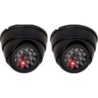 BUNTHAUS Lot de 2 caméras dôme factice avec caméra Infrarouge factice avec Objectif et Surveillance vidéo Clignotante