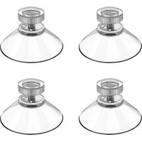 4pcs Suction Cup Cup Hook Plastic Sucker Pad Holder 40mm Round Clear Solid Silicone with Knurled Nut for Daily Hanging Sticky Bathroom Hook