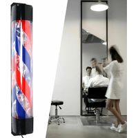 90cm Barber Pole LED Sign, Barber Shop Pole Red Blue White Stripes Light, Classic Hair Salon Open Sign, Traditional Barbershop Ideas Wall Mount Rotating Light