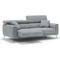 Caravaggio Sofa mit verschiebbaren Sitzen aus wasserfestem, weichem Stoff T02 199 cm Hellgrau