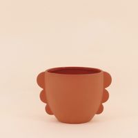 Cache pot en dolomite terracotta 18,7cm
