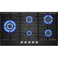 GASLAND Piano cottura a gas naturale/butano/propano da incasso, vetro temperato - GH2905BG1FC - 5 fuochi - 10400W - Con supporti Wok/Moka